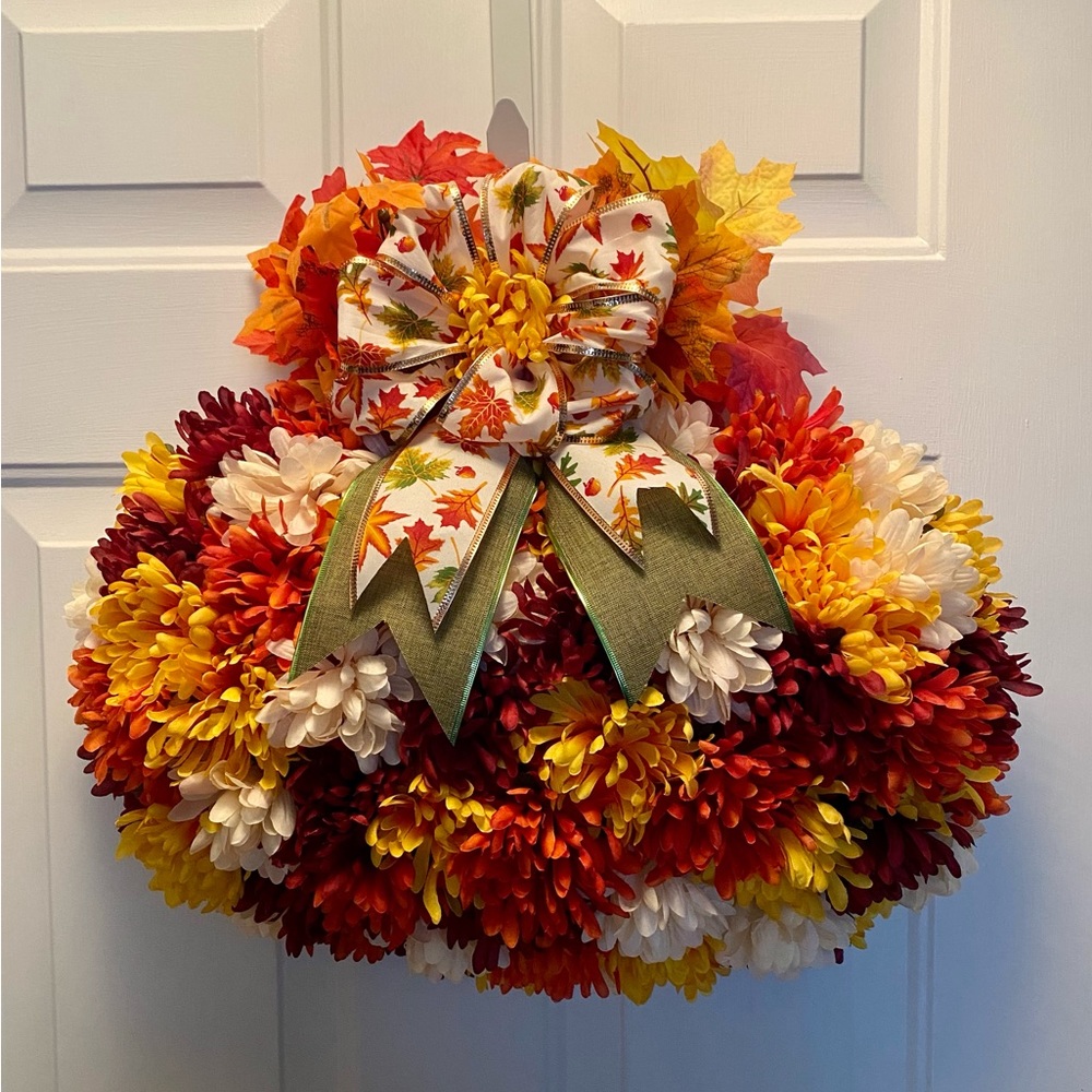 NWT Large Fall Pumpkin Wreath